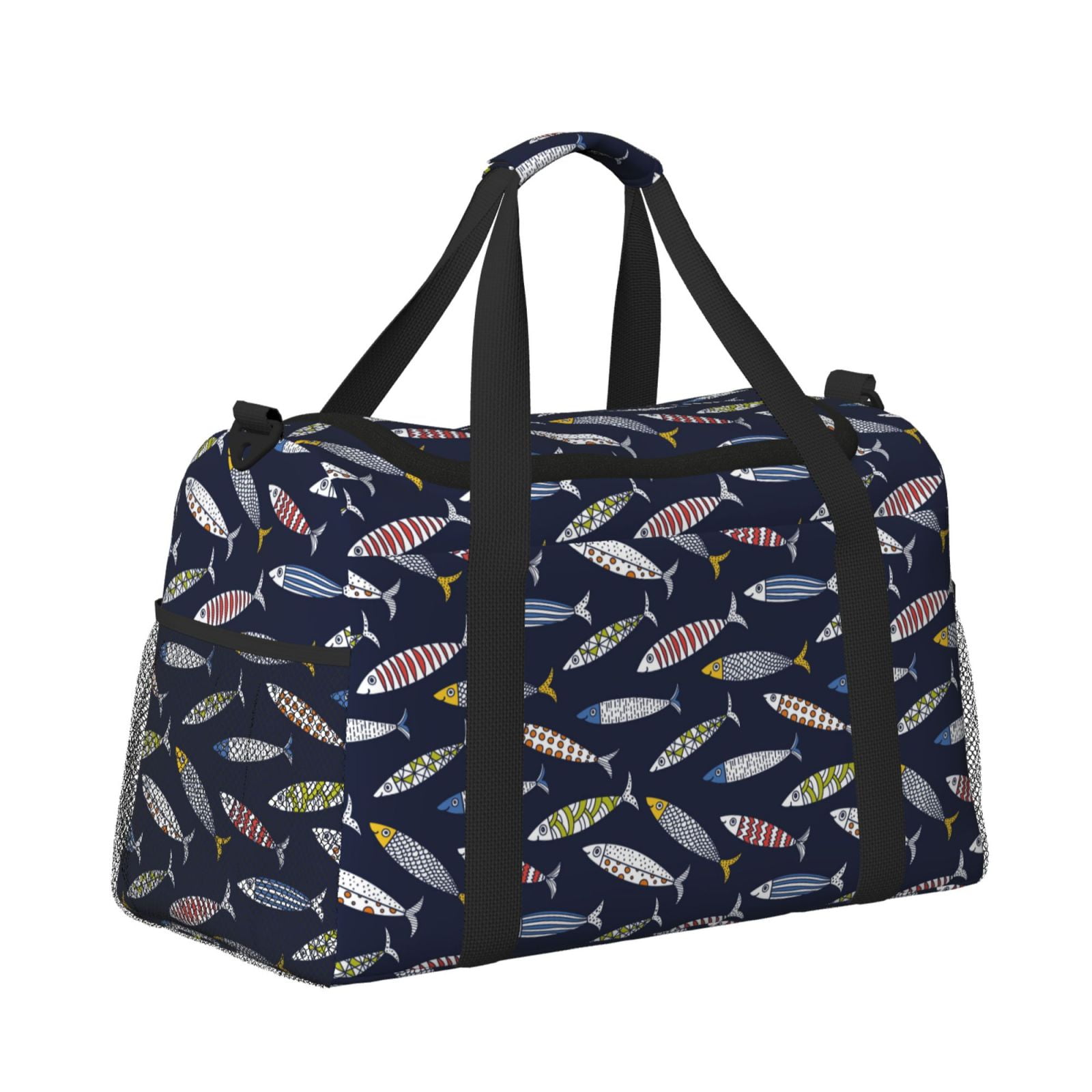 Fuzoiu Sardine Print Travel Duffle Bag,Carry On Tote Bags,Duffel Bag,Sport Gym Bag, Hospital Bag for Labor and Delivery, Overnight Bag,Luggage Bag