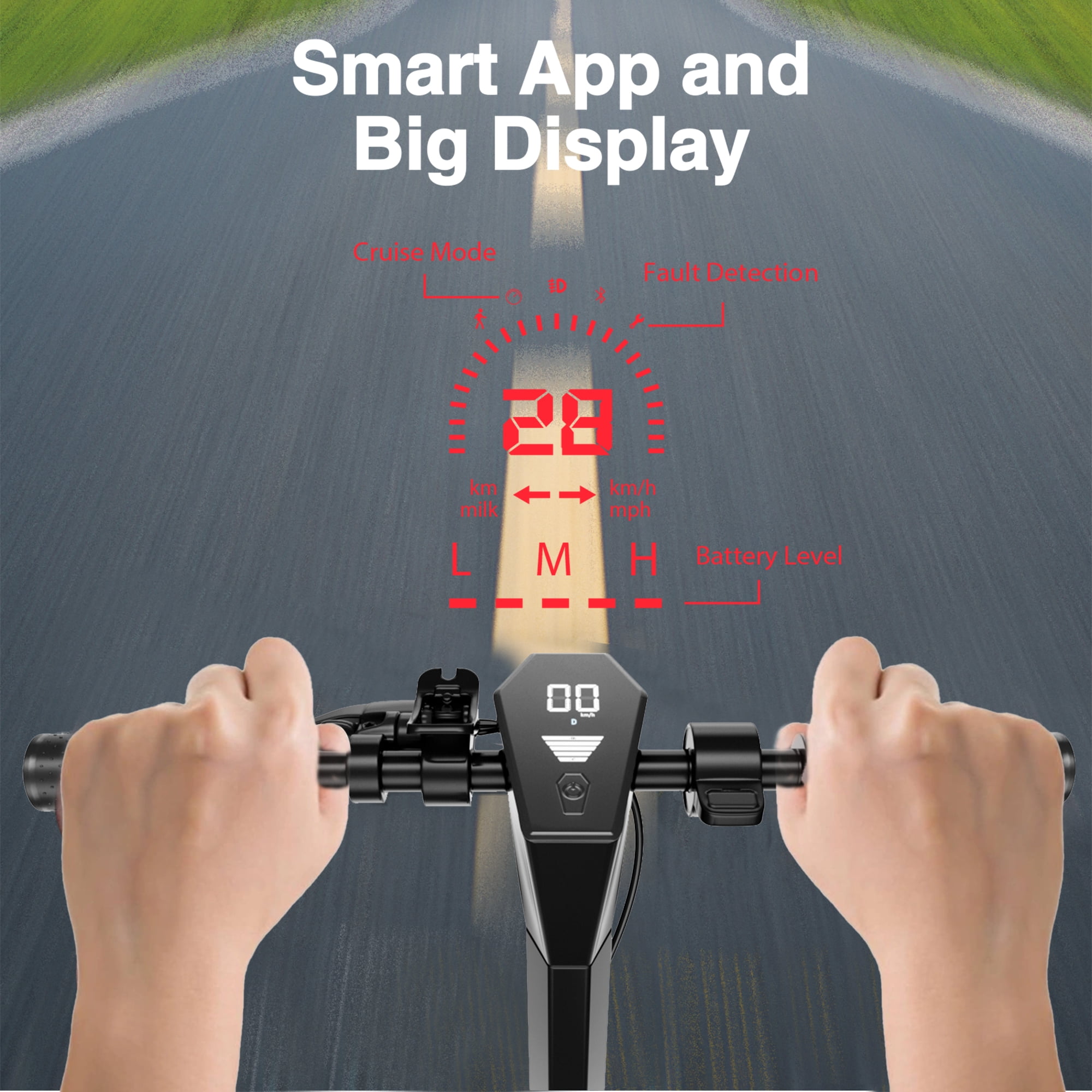 STOKRA Electric Scooter Adults, 600W Motor, 28 MPH Top Speed,10" Vacuum Big Tires, Foldable E-Scooter with App Control & Disc Braking System for Smart APP Contro
