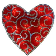 12" Lighted Valentine's Day Shimmering Heart Window Silhouette Decoration