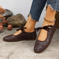 thumbnail image 5 of SuTry Women's Flat Shoes Round Toe Perforated Cut Out Slip On Breathable PU Leather Comfortable Lightweight Casual Office Daily Walking Flats(41), 5 of 9