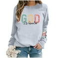 thumbnail image 4 of Women's Sweatshirts 2025 God Is Good Christian Sweatshirt Long Sleeve Crewneck Casual Pullover Sweatshirt for Women, 4 of 6