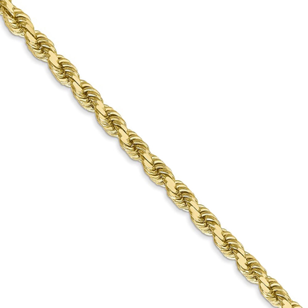 4mm 10k Yellow Gold Diamond Cut Solid 