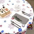 thumbnail image 4 of 4th of July Tablecloth Round Patriotic American Flag Star Table Cloths Circular Independence Day Gnome Truck Table Cover Waterproof Polyester Tabletop for Dining Kitchen Party Decor 60 Inch, 4 of 6