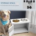 thumbnail image 4 of JERFIT Elevated Dog Feeder Stand with Storage Cabinet, 37L Pet Food Organizer, Raised Stainless Steel Bowls for Large Dogs, White, 4 of 9