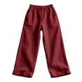 thumbnail image 5 of XFeng Men Linen Wide Leg Pants Drawstring Casual Trousers, 5 of 5