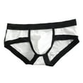 thumbnail image 2 of rygai Men Briefs Butt Lifting Big Pouch Low Rise Elastic Close Fit Underwear Sexy Contrast Color Sweat Absorption Underpants Panties Men Clothing,White,2XL, 2 of 8