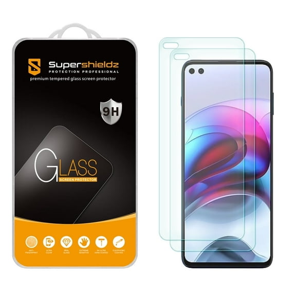 [2-Pack] Supershieldz for Motorola Moto G100 / Moto G 5G Plus Tempered Glass Screen Protector, Anti-Scratch, Anti-Fingerprint, Bubble Free