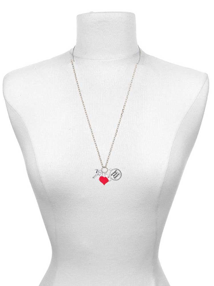 Delight Jewelry Silvertone Equestrian Horse - Red Heart Nurse Strong Zoe Necklace