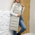 thumbnail image 4 of Posijego Women's Long Puffer Vests Hooded Winter Warm Sleeveless Outerwear Vest with Pockets Plus Size, 4 of 9