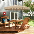 thumbnail image 2 of Spaco 9 Feet Patio Umbrella, Outdoor Shade with Crank Handle and Push Button Tilt, Brown, 2 of 20