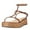 Brown, variant on FSJ Women Vacation Espadrille Platform Low Heel Gladiator Round Open Toe Sandals Ankle Strappy with Buckle Comfortable Shoes Size 12 Gold