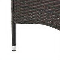 Contemporary Home Living 5-Piece Brown Wicker Finish Round Outdoor Furniture Patio Dining Set -