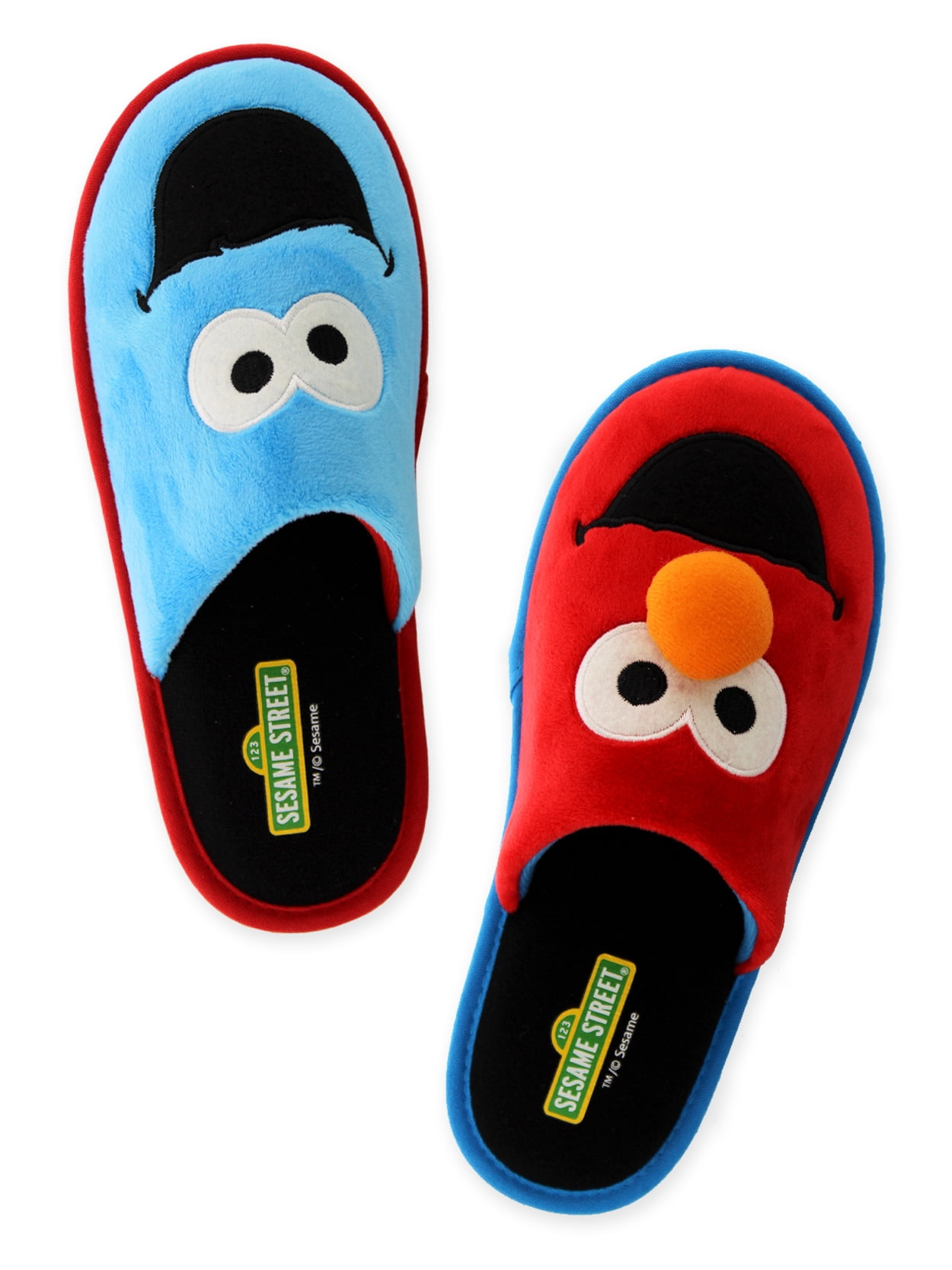 Sesame Street Elmo Cookie Monster Mismatched Youth Adult Scuff Slipper SMF4309BSS