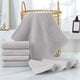 thumbnail image 5 of Juego de 8 toallas de baño de algodón, superabsorbentes, de secado rápido, suaves y afelpadas, para baño de invitados, spa, hotel de lujo, Aestivo | Gris | AESTIVO, 5 of 7