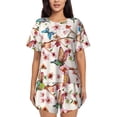 thumbnail image 1 of Fotbe Watercolor Floral With Butterflies Conjunto de Pijama Estampado para Mujer, 2 Piezas, Ropa de Dormir con Camiseta de Manga Corta y Shorts Suaves-Medium, 1 of 6