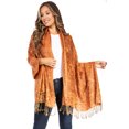 thumbnail image 5 of Sakkas Double Layer Jacquard Paisley Pashmina Shawl / Wrap / Stole - Amber - One Size, 5 of 5