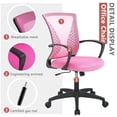 thumbnail image 2 of PayLessHere Ergonomic Office Chair with Lumbar Support, Adjustable Height, Swivel Casters, Pink, 1 Pack, 2 of 7