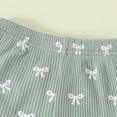thumbnail image 4 of Hiijoy Girls Summer Outfits Bow Print Ribbed Short Sleeved Top Shorts Set, 4 of 8