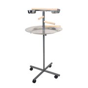 24â€x24â€x45â€ Round Play Stand with Wooden Steps J13 Platinum