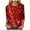Watermelon Red, variant on Christmas Tree Shirt Christmas Shirts for Women 3/4 Sleeve Tunic Tops Glitter Xmas Tree Print Tshirt Crewneck Pullover Blouses Gifts Tees Brick Red,L