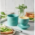 thumbnail image 6 of Butter Bell® Crock – Café Matte Aqua Ceramic Butter Holder with Lid, Keeper for Spreadable Butter, 6 of 8