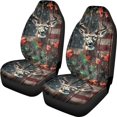 thumbnail image 4 of Jiueut Deer Wood American Flag Maple Leaf Print Seat Covers for Car, Anti-Slip Automotive Seat Covers Wear-Resisting 2pcs Vehicles Interior Accessories, Fit for Most Vehicle, Sedan, Truck, SUV, Van, 4 of 7