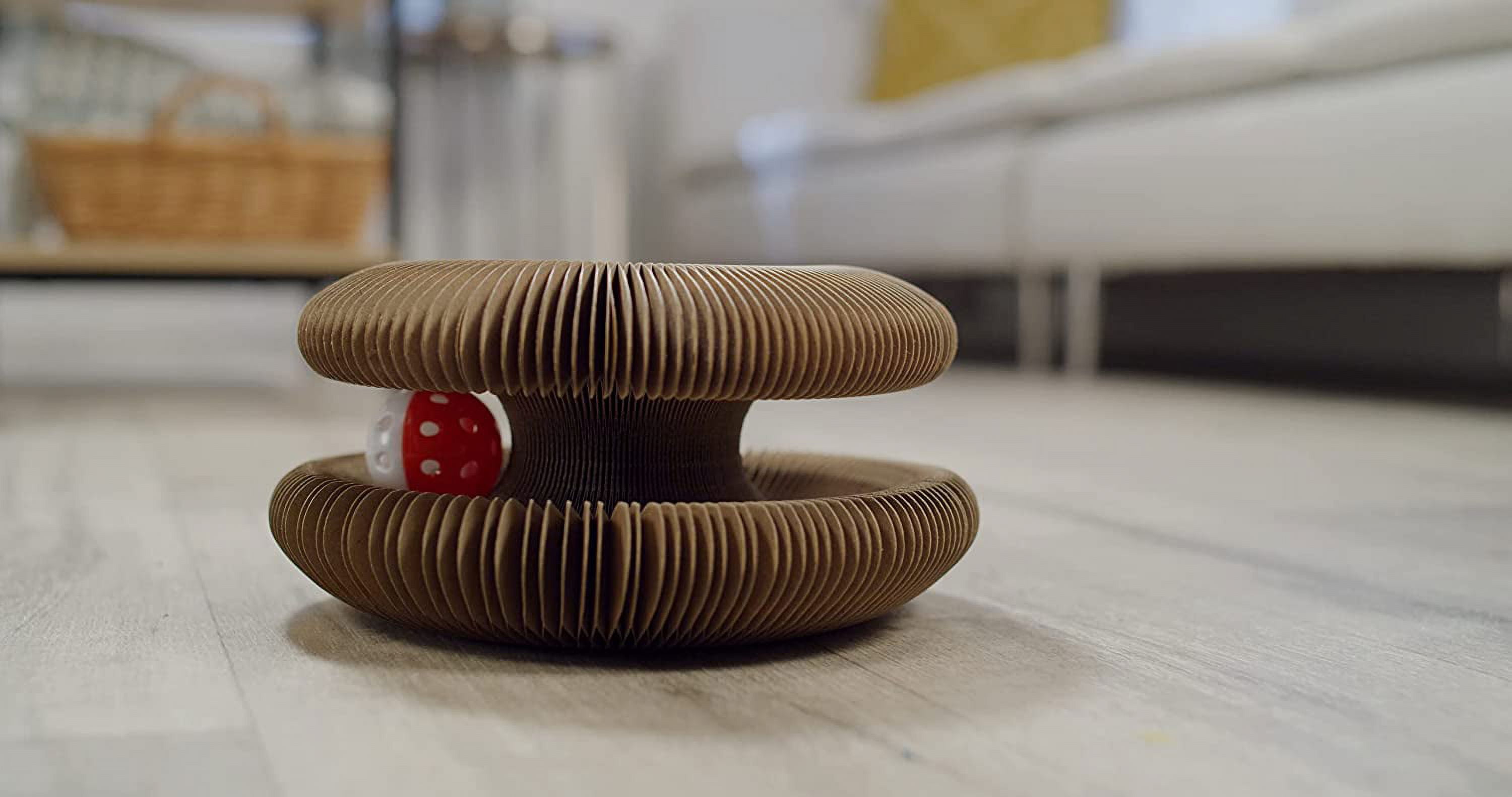 PAWtastic Kitty Round N Round Foldable Cat Toy, Made with Recycled Carboard