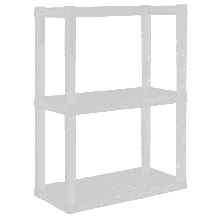 Hyper Tough Plastic Shelving Unit Storage Shelf 3-Tier 39"H x 14"D x 30"W White 300 lb Total Capacity