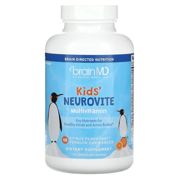 BrainMD Kids', Neurovite Multivitamin, Citrus, 120 Penguin Chewables