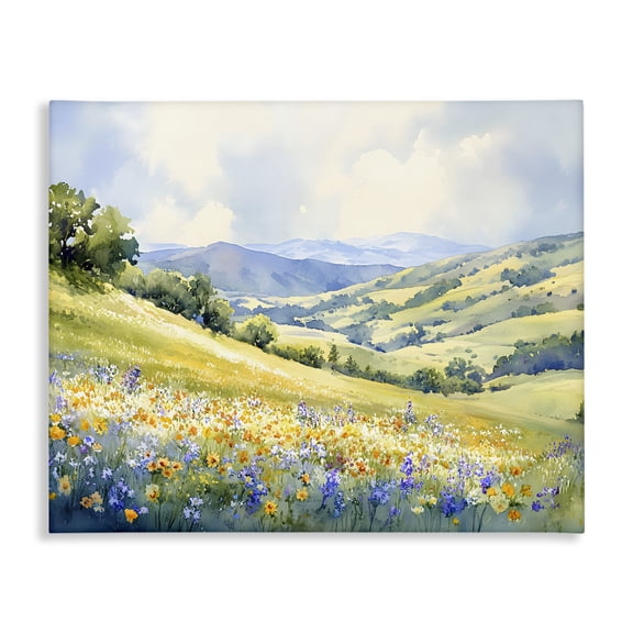 Stupell Industries Traditional Spring Meadow with Distant Mountain Canvas Art, 20 x 16, by Franklyn Gregory
