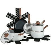 Thyme & Table Non-Stick 12 Piece Cookware Set, Arctic White