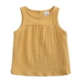 thumbnail image 5 of TZEWGL Linen Solid Color Vest For Toddler Sleeveless Crewneck Loose Clothes For Girls Boys size 2-3T, 5 of 5