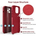 thumbnail image 6 of Liquid Silicone Case for iPhone 12 Pro Max, [Camera Protection] [Anti Fingerprint] [Wireless Charging] 4 Layer Phone Case Protective Cover, Built-in Microfiber Case Cover, 6.7", Red, 6 of 15