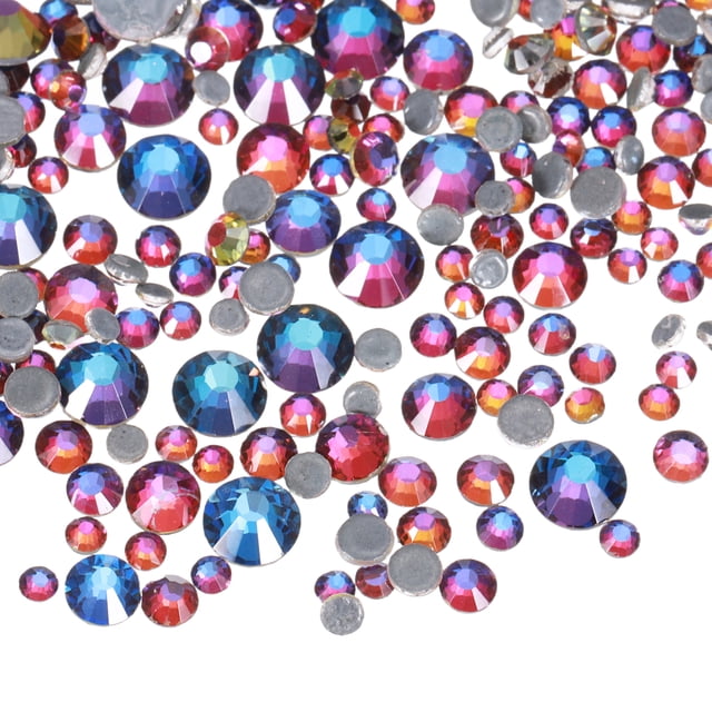 400 Pcs Strass Hotfix Cristal de Vidrio con Bolsa Transparente Kit de Arte de Uñas para Manualidades Ropa Decoración DIY 5 Tamaños (Conjunto SS6-SS20, Blanco Multicolor)