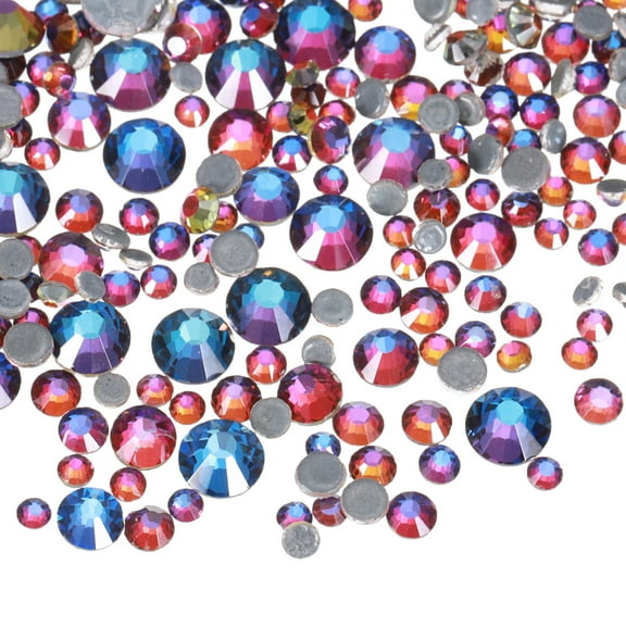 400 Pcs Hotfix Rhinestones Flatback Crystal Glass Gems with Clear Bag Nail Art Kit for Crafts Clothes DIY Decoration 5 Sizes (SS6-SS20 Set, White Multicolor)