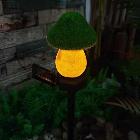 

Zougou New Solar Flocking Agaric Floor Insertion Light Night Vision Light No Wiring Garden Courtyard Decoration Light Green Free Size