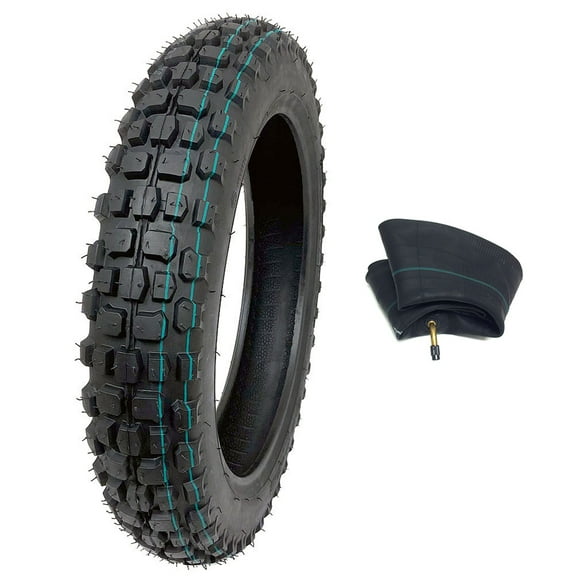 Combo Tire and Inner Tube Size 3.00-12 Front or Rear Knobby Tread, Motorcycle Trail Off Road Dirt Bike Motocross Pit