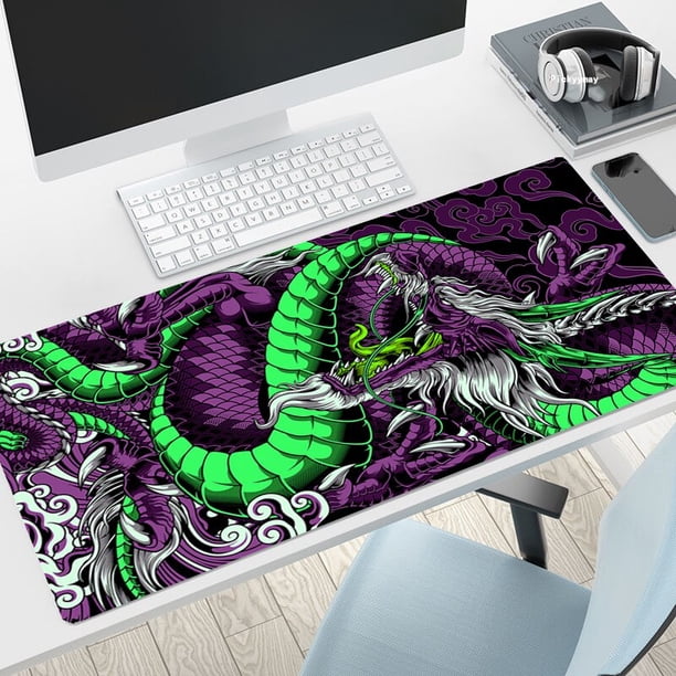 Alfombrilla de ratón para Gamer Dragon Change Black, alfombrilla de ratón grande, alfombra de escritorio de goma Natural, alfombrillas de escritorio para PC, alfombrillas de ratón de diseño, 100x50cm LIUWENJING unisex