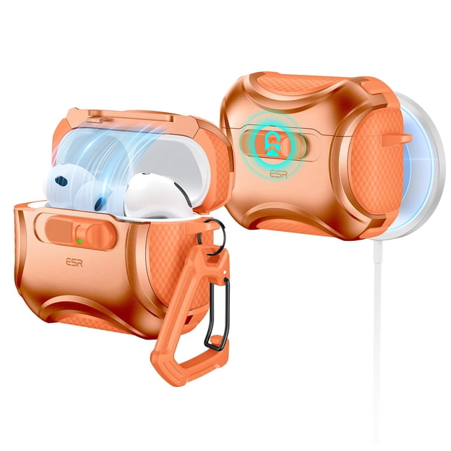 Funda ESR para AirPods Pro 3 2025 compatible con MagSafe, resistente a caídas, naranja