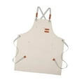 thumbnail image 2 of Delantal de lona Delantal de cocina Delantal portátil ajustable para hornear Delantal con pechera cruzada en la espalda Beige, 2 of 9
