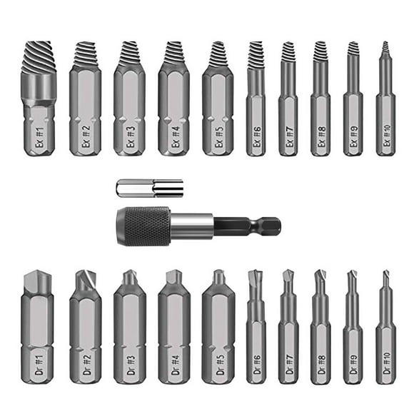 EGNMCR Damaged Screw Extractor Set Broken Screw Or Bolt Stripped Remover 22PCS Screw driver
