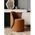 thumbnail image 5 of Vanity Chair with Foot Pads, 360°Swivel Vanity Chair Stool with Leather, Makeup Chair with Backrest Design for Makeup Room, Bathroom, Living Room(Green), 5 of 5
