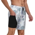 thumbnail image 2 of Rateoe Retro ice blue snowflakes Pattern Men’s Swim Shorts with Compression Liner – Double-Layered Quick-Dry Swimwear, Comfortable & Stretchy Beach Shorts-X-Large, 2 of 6