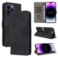 thumbnail image 4 of Phone Wallet Case for iPhone 15 Pro with Stand - Leather Folio Cover & Card Slots Black, 4 of 5