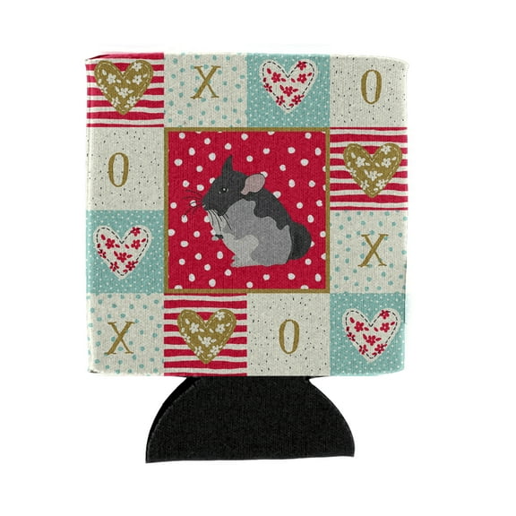 Carolines Treasures CK5420CC Black Velvet Chinchilla Love Can or Bottle Hugger Can Hugger multicolor