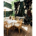 thumbnail image 5 of nqOlkjepod Outdoor Curtains for Patio Waterproof, Vintage Black Floral Outdoor Privacy Panels Grommet, Spring Seasonal Botanical Blooms Blackout Outside Curtains for Porch/Cabana 54"x84", 1 Panel, 5 of 8