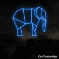 thumbnail image 3 of Craftnamesign Elephant Geometric LED Light Neon Sign for Bedroom Kid Room Bar Wall Art, 3 of 5