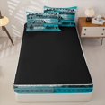 thumbnail image 3 of catabedysis Vintage Camping Zipper Twin Comforter Sets with Fitted Sheet and 2 Pillowcases,Camper Tent Print Zipper Bedding Set For Boys,Teal Beige,Black Reversible,4-Piece, 3 of 7