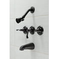 thumbnail image 2 of Kingston Brass KB235FL Royal Three-Handle Tub and Shower Faucet, Oil Rubbed Bronze, 2 of 3