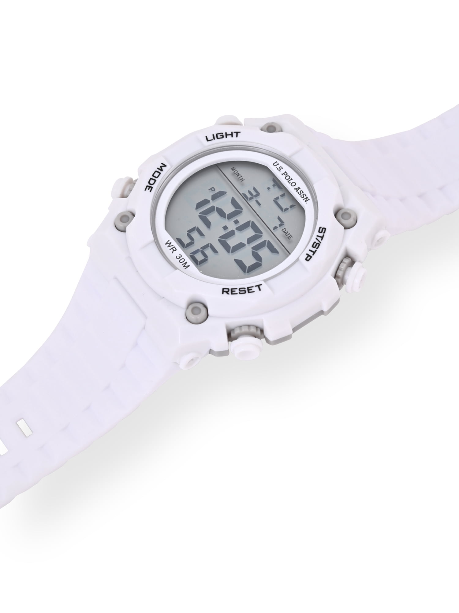 U.S. Polo Assn. Adult Male White Digital Watch (USC90069WM)